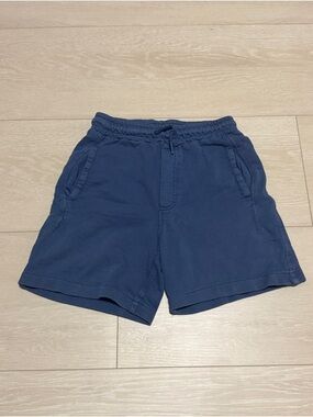 Zara Navy Drawstring Elastic-Waist Shorts